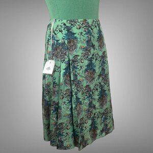 Hermes NWT Silk Twill Asymmetrical Equateur Pleated Skirt France Size 36 NWT